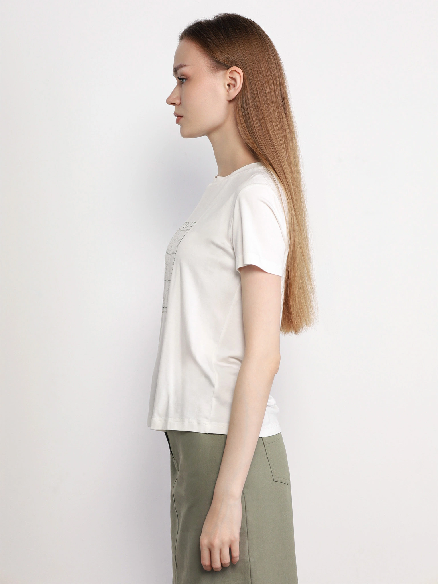 Футболка прямого кроя из смесового хлопка